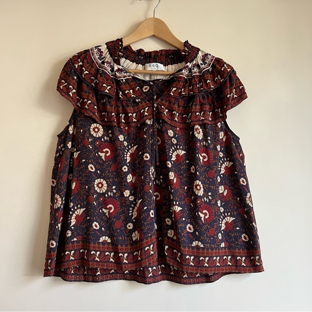Sea New York Francesca Ruffled Blouse